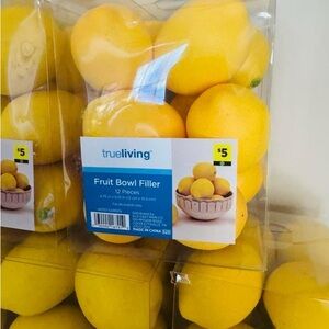 True Living Faux Lemon 🍋 Fruit Bowl Filler NEW Set of 2 boxes